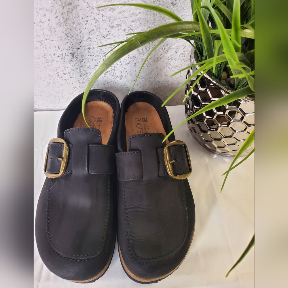 White Mountain Bueno Mule Blackless Black Suede Leather Cork Platform Sz 7-8.5 - Picture 12 of 16